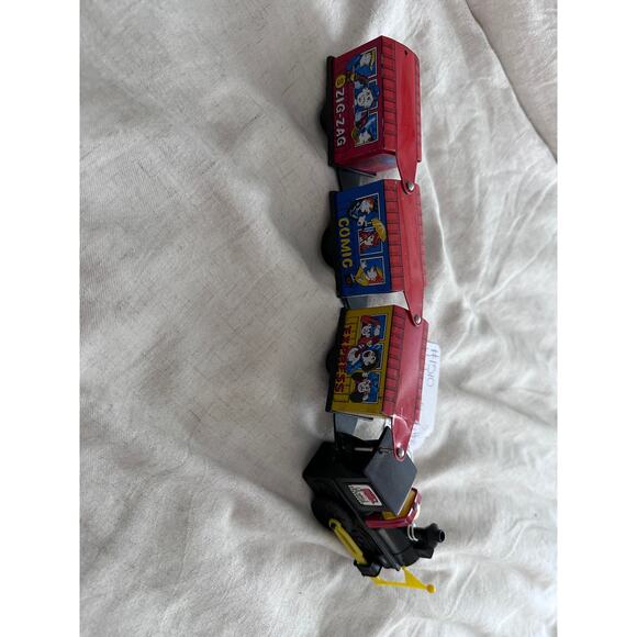 Vintage Western Comic Zig Zag Tin Litho Wind Up Train - Picture 5 of 6